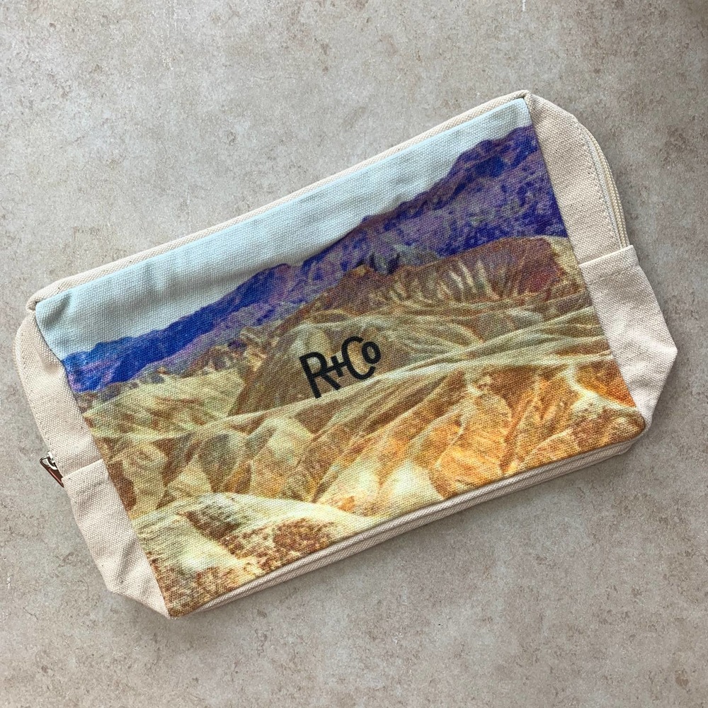 R+CO — Hair New Limited Edition Cotton Canvas Cosmetic Toiletry Travel Bag — NEW